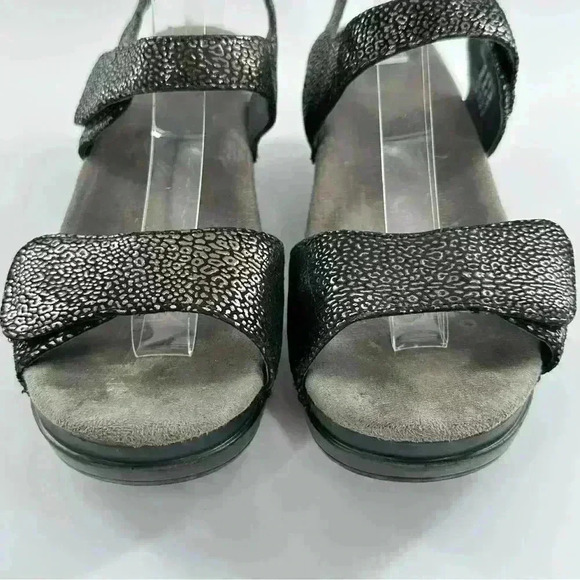 Dansko sonnet shimmer sandals 38 7.5-8 black silver orthopedic mermaid core - Picture 3 of 13